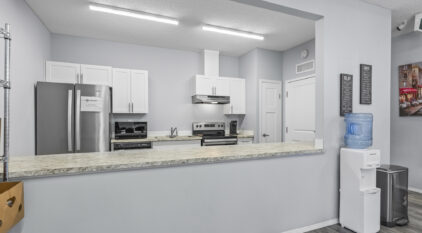 Kitchen inside of clubhouse